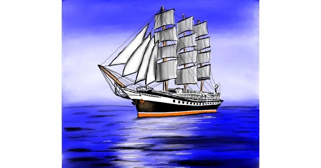 Drawing of Sailboat by RadiouChka