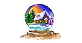 Drawing of Snow globe by Ebony Bones