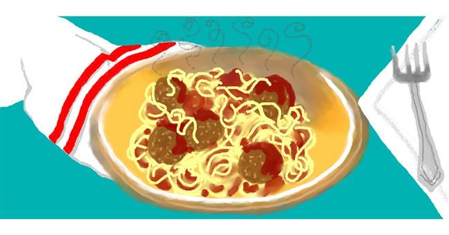 Drawing of Spaghetti by Debidolittle
