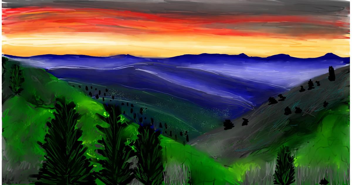 Drawing of Mountain by Soaring Sunshine