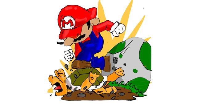 Drawing of Super Mario by camay