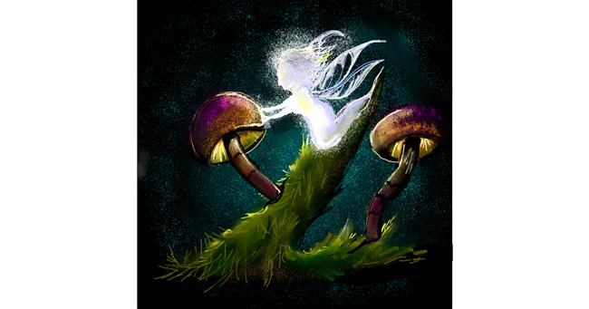 Drawing of Mushroom by Leah