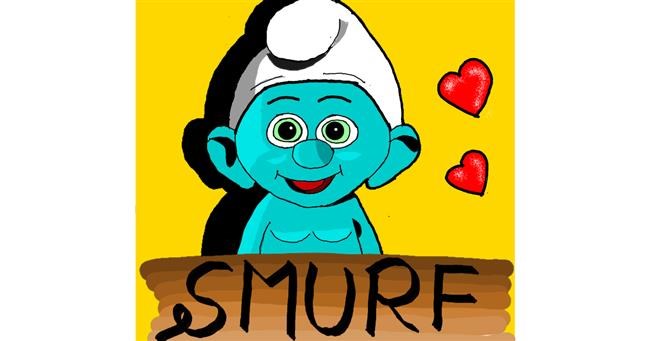 Drawing of Smurf by Loves