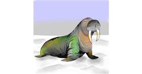 Drawing of Walrus by Keke