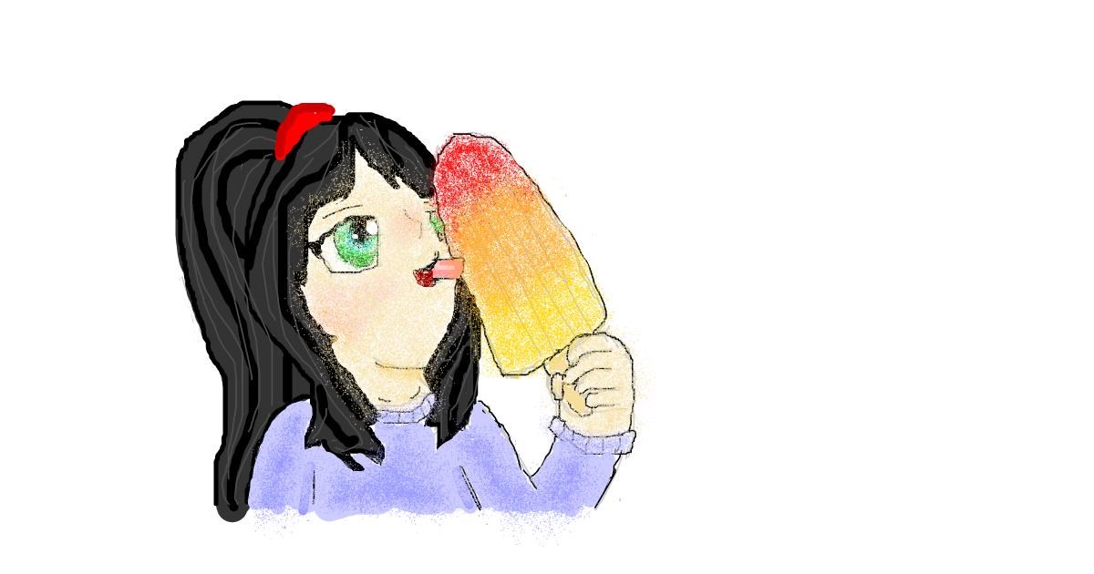 Drawing of Popsicle by coconut