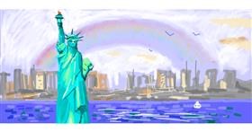 Drawing of Statue of Liberty by Женя