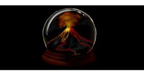 Drawing of Volcano by Annie