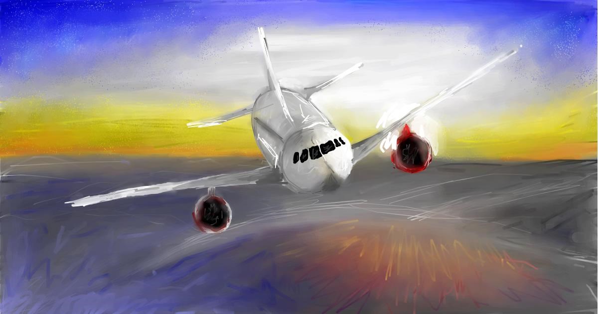Drawing of Airplane by Soaring Sunshine
