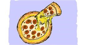 Drawing of Pizza by Lsk