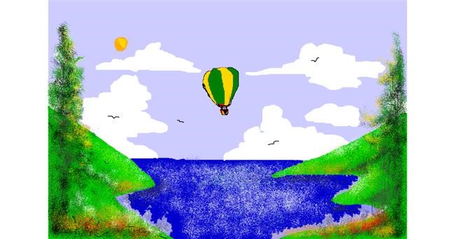 Drawing of Hot air balloon by Jimmah