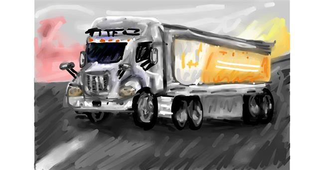 Drawing of Truck by Mia