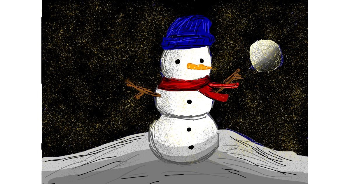Drawing of Snowman by Bigoldmanwithglasses
