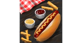 Drawing of Hotdog by Andromeda