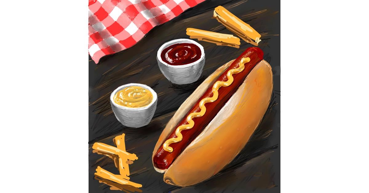 Drawing of Hotdog by Andromeda