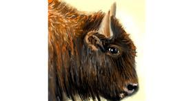 Drawing of Bison by ⋆su⋆vinci彡