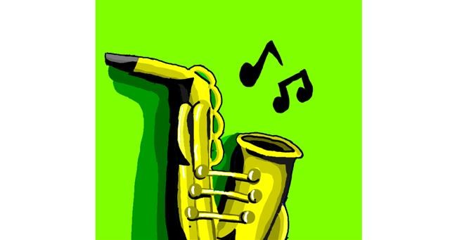 Drawing of Saxophone by Loves