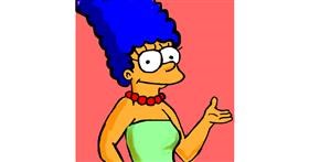 Drawing of Marge Simpson by KayXXXlee