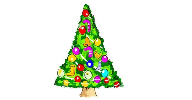 Drawing of Christmas tree by Lsk