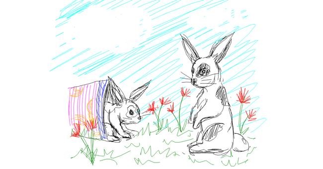Drawing of Rabbit by Kiwi