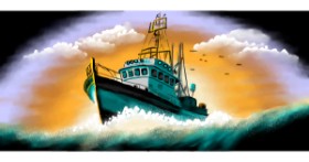Drawing of Boat by Annie