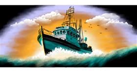 Drawing of Boat by Annie