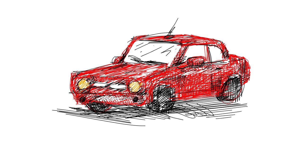Drawing of Car by Gnome