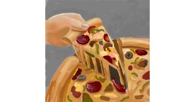 Drawing of Pizza by Ja