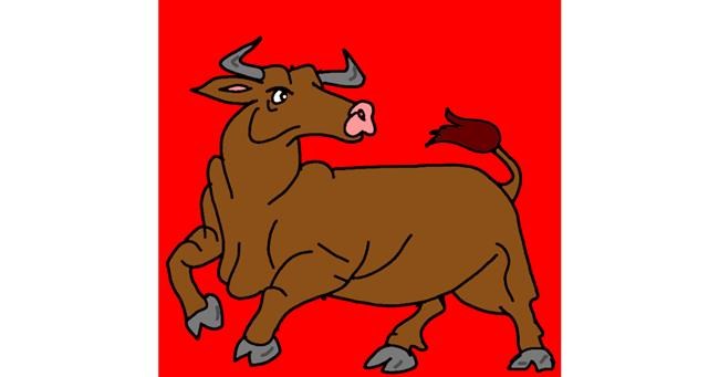 Drawing of Bull by Rahi