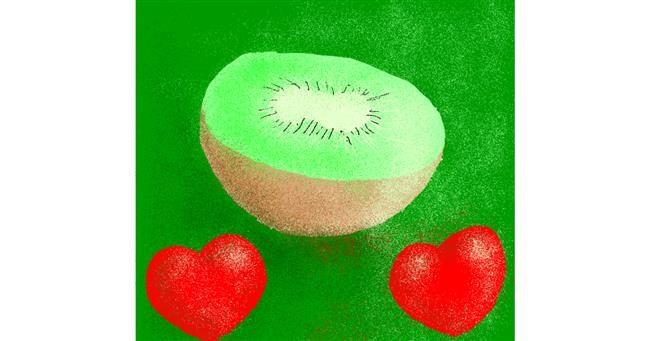 Drawing of Kiwi fruit by Loves