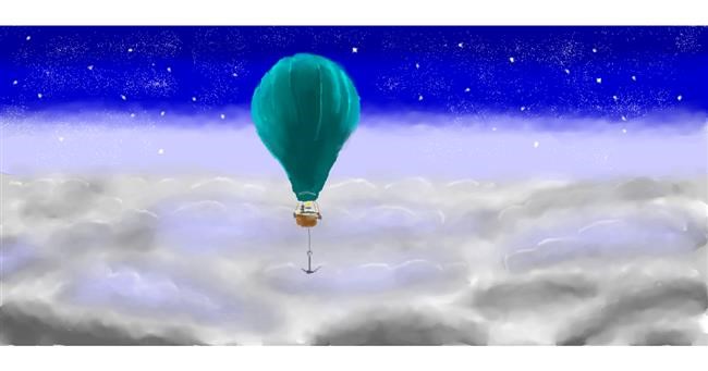 Heißluftballon-Zeichnung von Pinky
