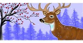 Drawing of Reindeer by Debidolittle