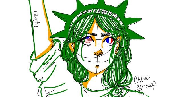 Drawing of Statue of Liberty by Yo