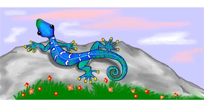 Drawing of Lizard by Debidolittle