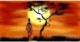 Drawing of Sunset by Eclat de Lune