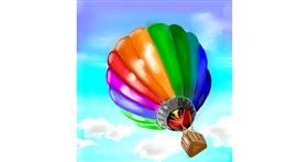 Drawing of Hot air balloon by Vinci