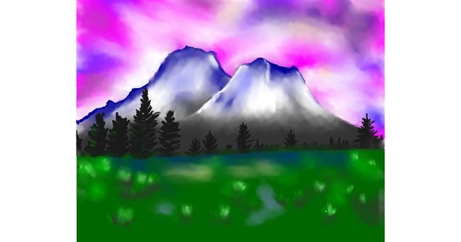 Drawing of Mountain by Cec