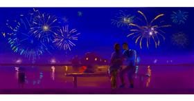 Drawing of Fireworks by Женя