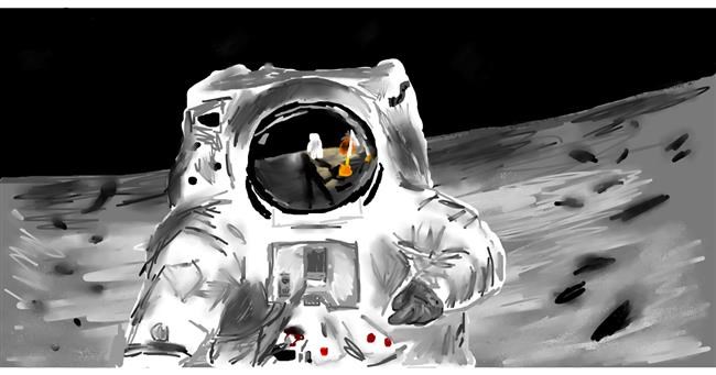 Drawing of Astronaut by Effulgent Emerald