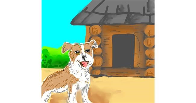 Drawing of Dog house by Peek
