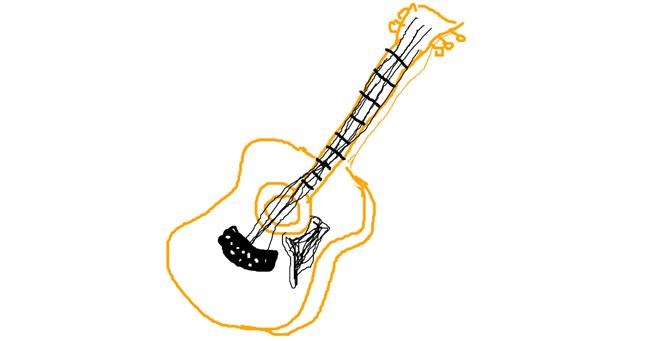 Drawing of Guitar by Lomba