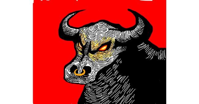 Drawing of Bull by Chly