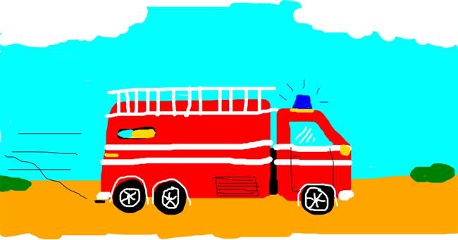 Feuerwehrauto-Zeichnung von Mary