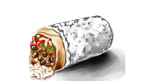 Drawing of Burrito by Tab