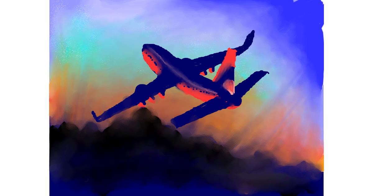 Drawing of Airplane by Zi