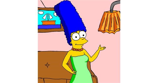 Drawing of Marge Simpson by Zuli