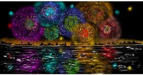 Feuerwerk-Zeichnung von Eclat de Lune