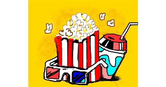 Drawing of Popcorn by Yasi