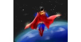 Drawing of Superman by Leo.