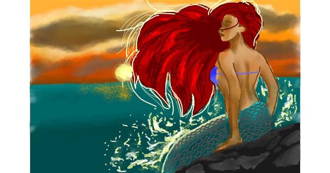 Meerjungfrau-Zeichnung von Humo de copal