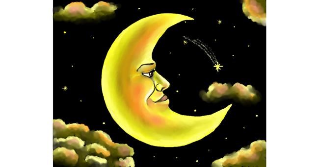 Drawing of Moon by Cec